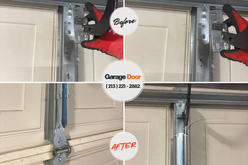 Before and after: garage door repair Lyncourt, NY